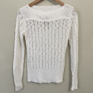 Vtg Y2K Wet Seal Lace Top Sz M White/Cream Coquette Boho Sweater Blouse Shirt